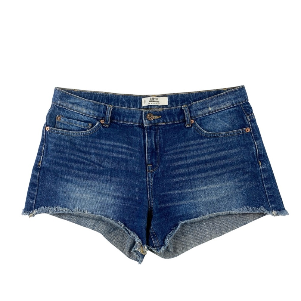 MNG Mango Dark Blue Jean Shorts Cut Offs Sz 8